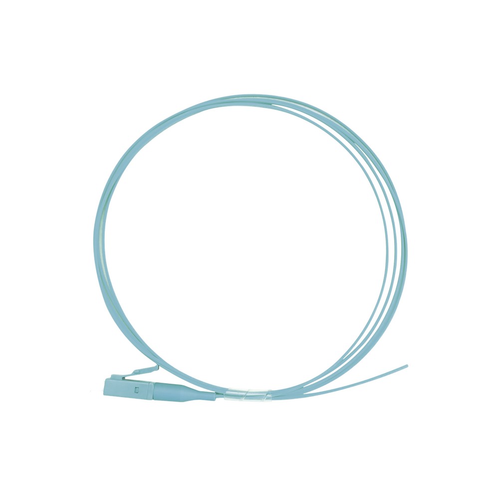Pigtail de Fibra Óptica Simplex LC, PVC, OM4 50/125, Aqua, 1 metro