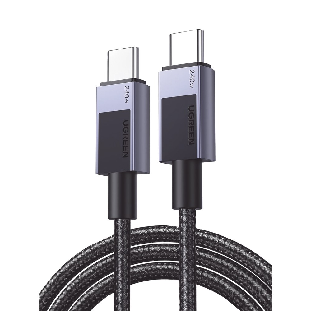 Cable USB-C USB-C | 1m | PD3.1 | 240W | Carga Rápida | 480 Mbps | Chip E-Maker | Caja de Aluminio | Nylon Trenzado 45067