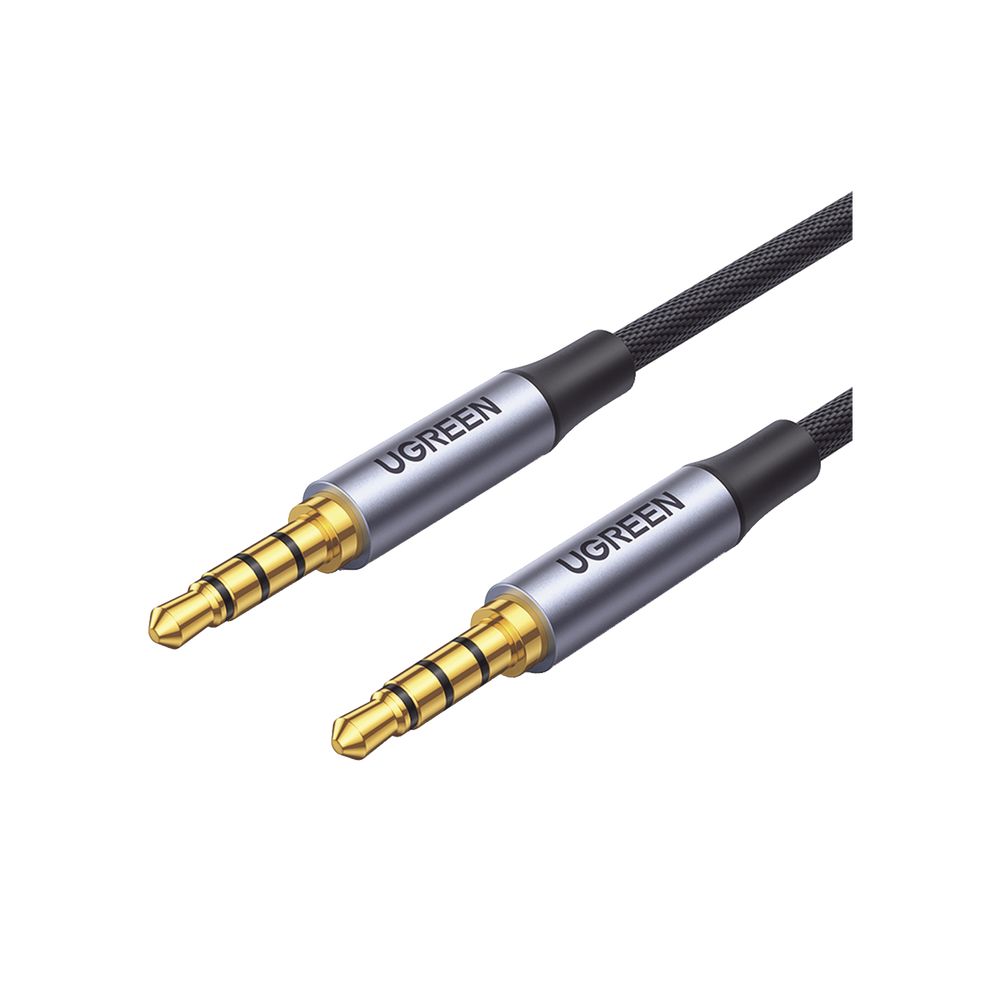 Cable Auxiliar de 3.5mm / Cable Audio Estéreo / Núcleo de Alambre de Cobre Esmaltado / Carcasa de Aluminio Azul + Nylon Trenzado / Soporta Micrófono / 2 Metros UGREEN 20782