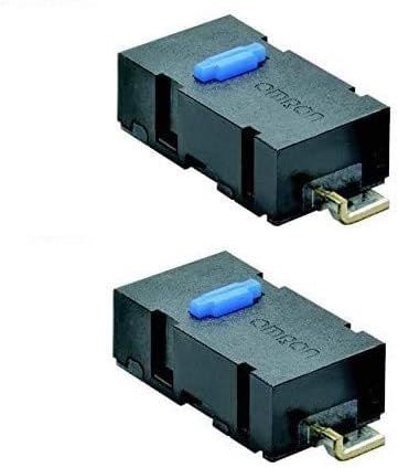 Paquete de 2 microinterruptores Omron con terminal angular, SPST 0.6N, compatible con mouse logitech