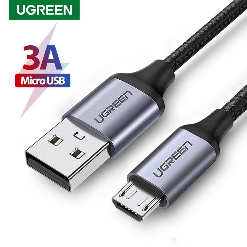 CABLE USB A MICRO USB 2A 1M GRIS NEGRO