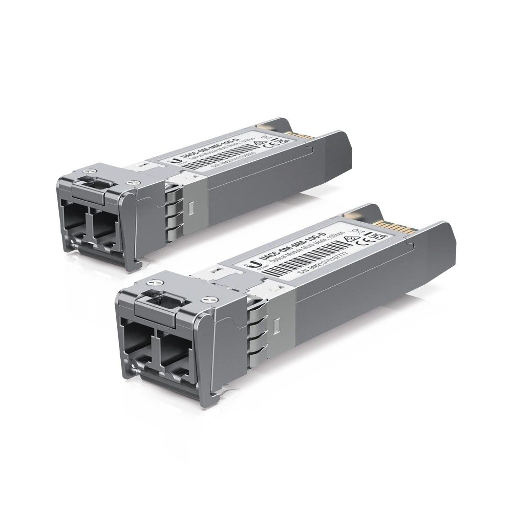 UFiber Módulo SFP+ 10G, transceptor MiniGibic MultiModo 10 Gbps, distancia 300m, conectores LC, paquete de 2 piezas UACC-OM-MM-10G-D-2