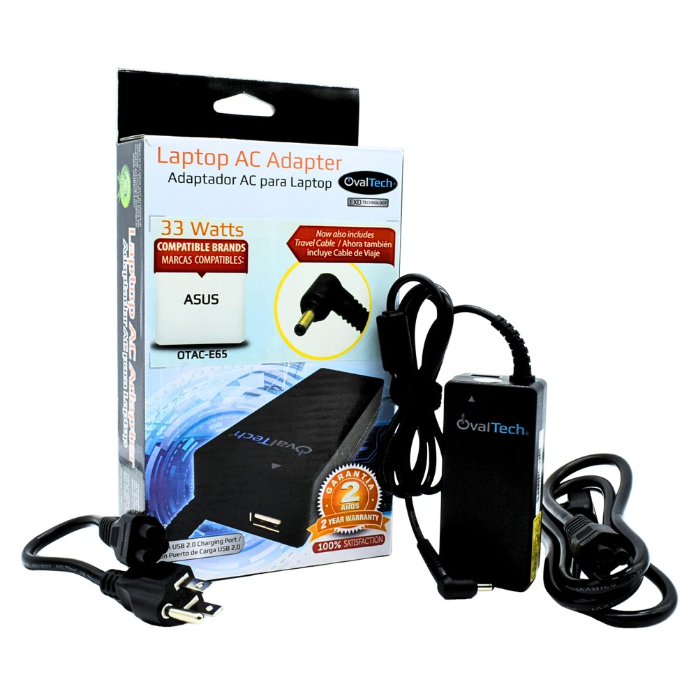 ADAPTADOR DE CORRIENTE PARA LAPTOP ASUS OVALTECH OTAC-E65 33WATTS