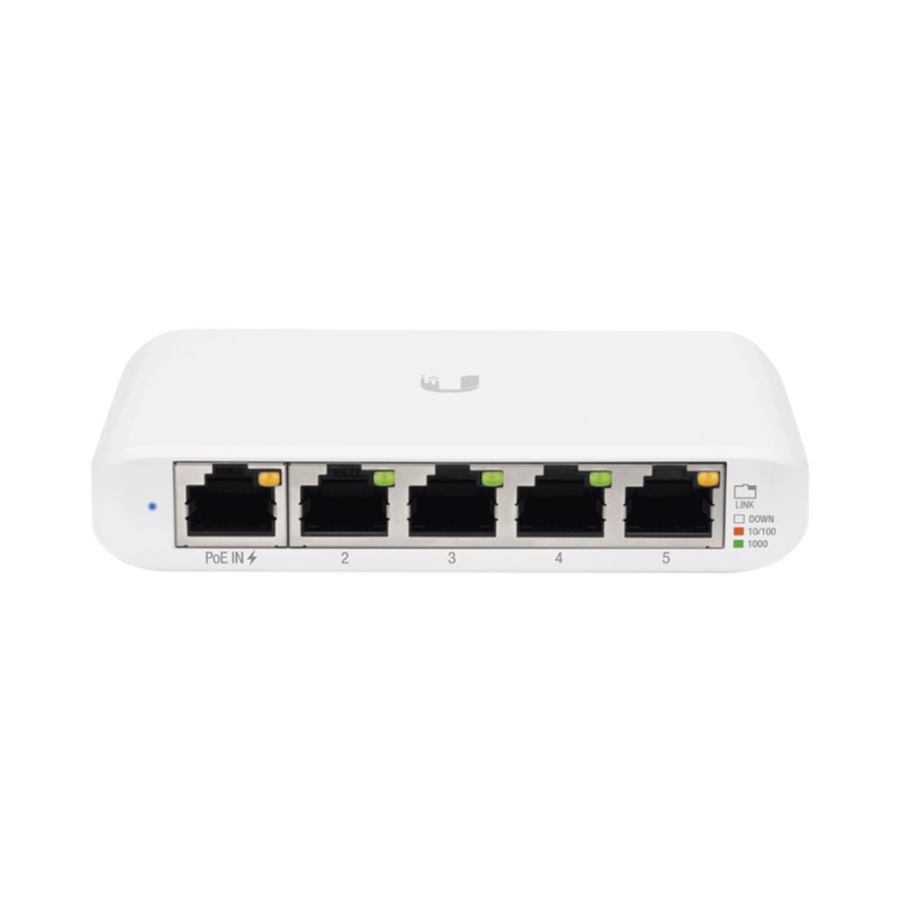 Switch UniFi Administrable Compacto de 5 Puertos 10/100/1000 Mbps, soporta entrada de PoE 802.3af/at UBIQUITI USWFLEXMINI