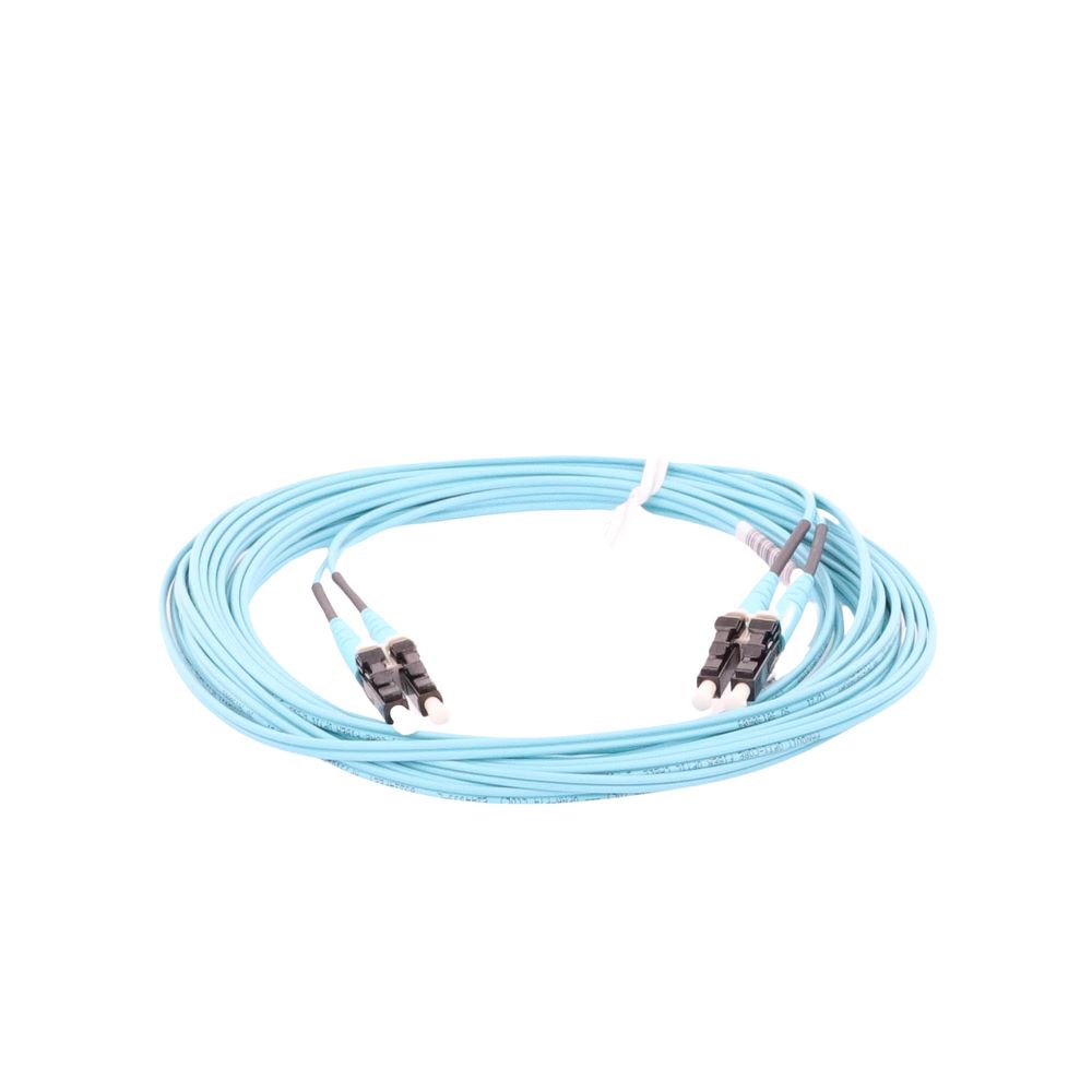 Jumper de Fibra Optica Multimodo 50/125 OM3, LC-LC Duplex, OFNR (Riser), Color Aqua, 5 Metros FX2ERLNLNSNM005