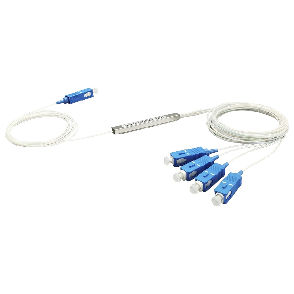 Splitter (Divisor Óptico) tipo PLC, de 1x4, conectores SC/UPC TEMPO TM-PLC-1X4UPC