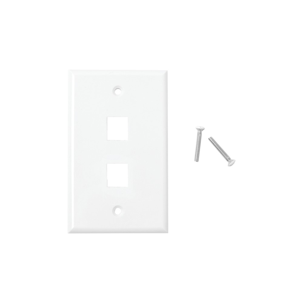 Placa de pared de 2 puertos, Keystone, Color Blanco LPFP17