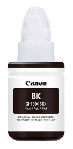 BOTE DE TINTA DE 135ML CANON 190BK COLOR NEGRO