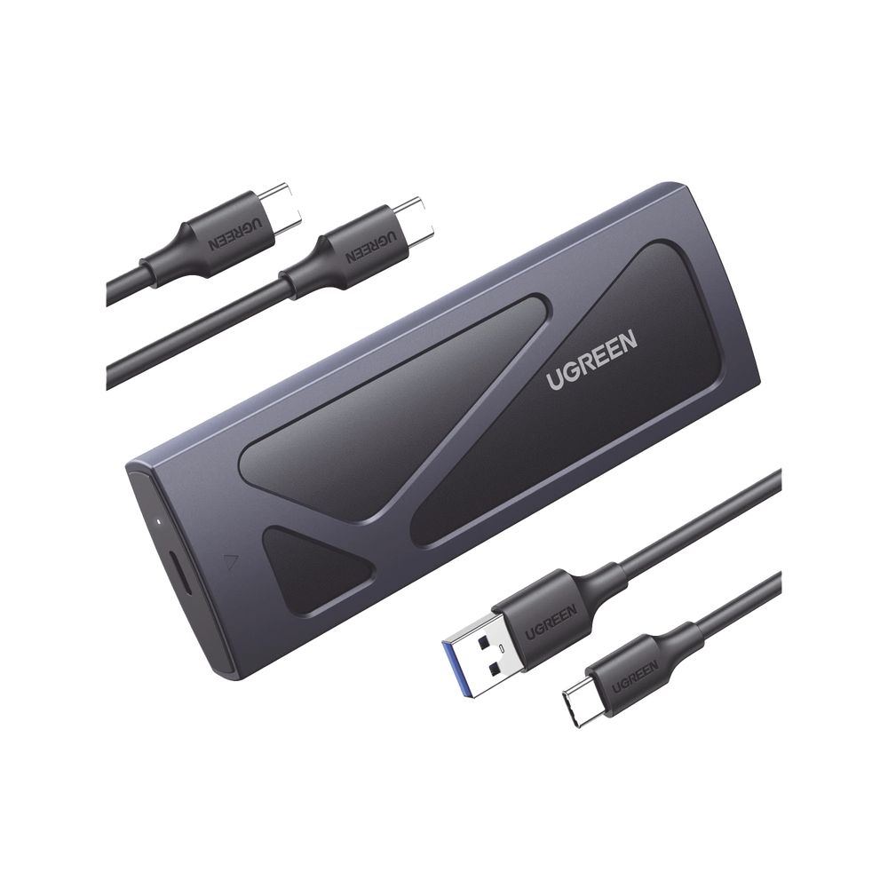 Carcasa Disco Duro NVME M.2 (Enclosure) | Hasta 2TB | USB3.2 a 10 Gbps | Soporta M Key y B+M Key | Compatible con SSD M.2 NVME 2230/2242/2260/2280 | UASP | S.M.A.R.T. | TRIM | ESD Incorporado | Color Negro | Caja de Aluminio UGREEN 15512