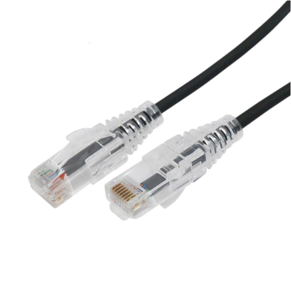 Cable de Parcheo Slim UTP Cat6A - 0.5 m Negro, Diámetro Reducido (28 AWG) LINKEDPRO LPUT6A05BK28