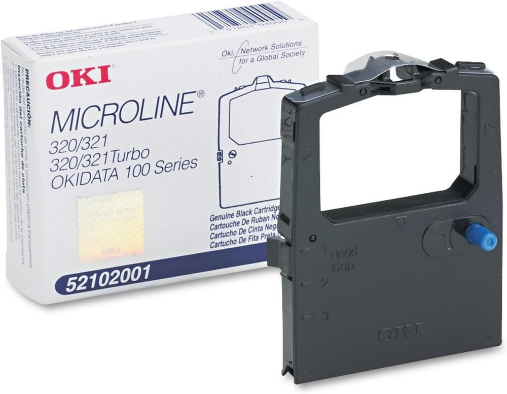 CINTA NEGRA PARA IMPRESORA OKI MICROLINE 320/321 OKIDATA 100 SERIES 52102001