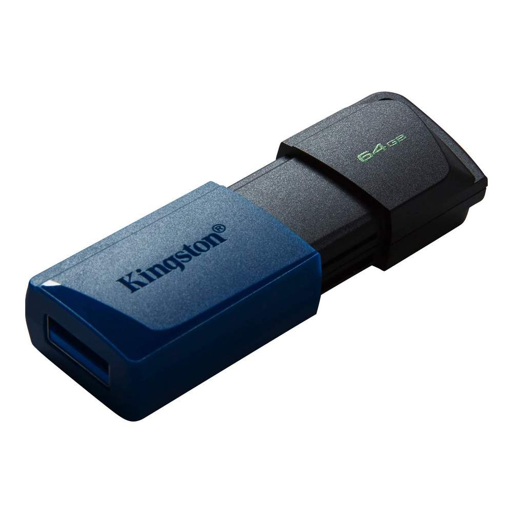 MEMORIA FLASH USB KINGSTON DATA TRAVELER EXODIA M 64GB GEN 1 3.2 GEN 1 C/TAPA MÃ¿VIL NEGRO + AZUL (DTXM/64GB)