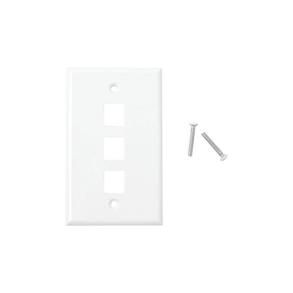 Placa de pared de 3 puertos, Keystone, Color Blanco LPFP18