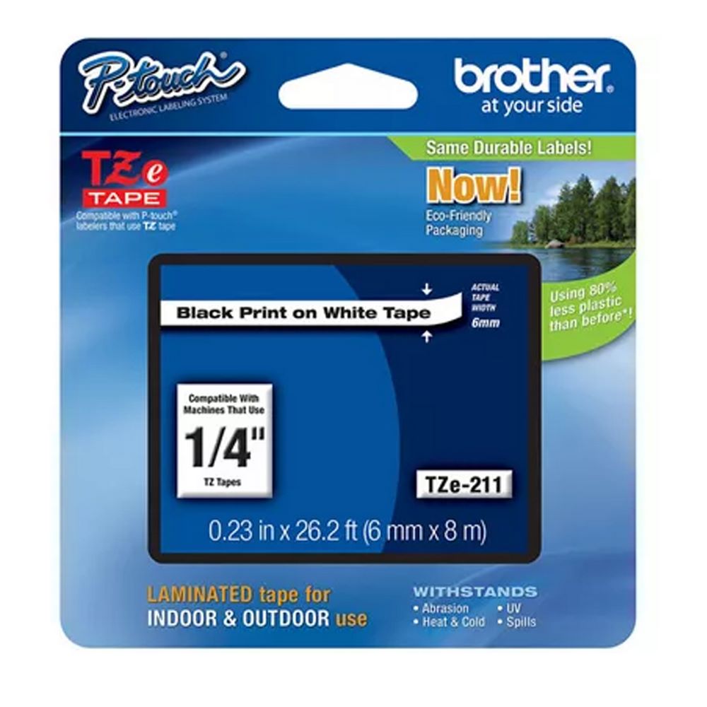 CINTA LAMIDADA PARA ETIQUETADORA BROTHER 1/4\" TZE-211