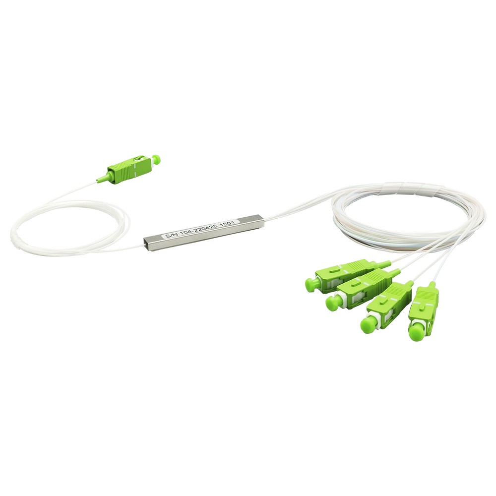 Splitter (Divisor Óptico) tipo PLC, 1x4, conectores SC/APC TEMPO TM-PLC-1X4APC