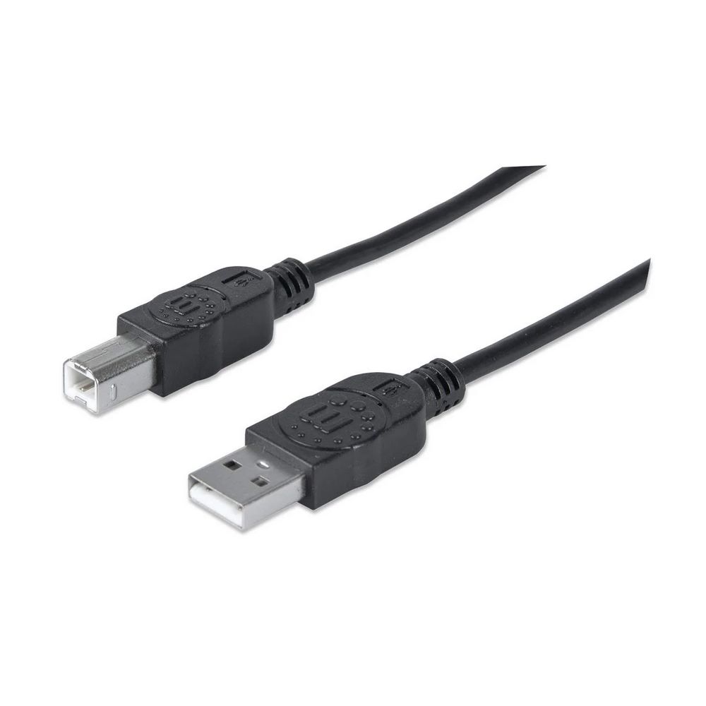 CABLE USB 2.0 A-B NEGRO 1.8M MANHATTAN 