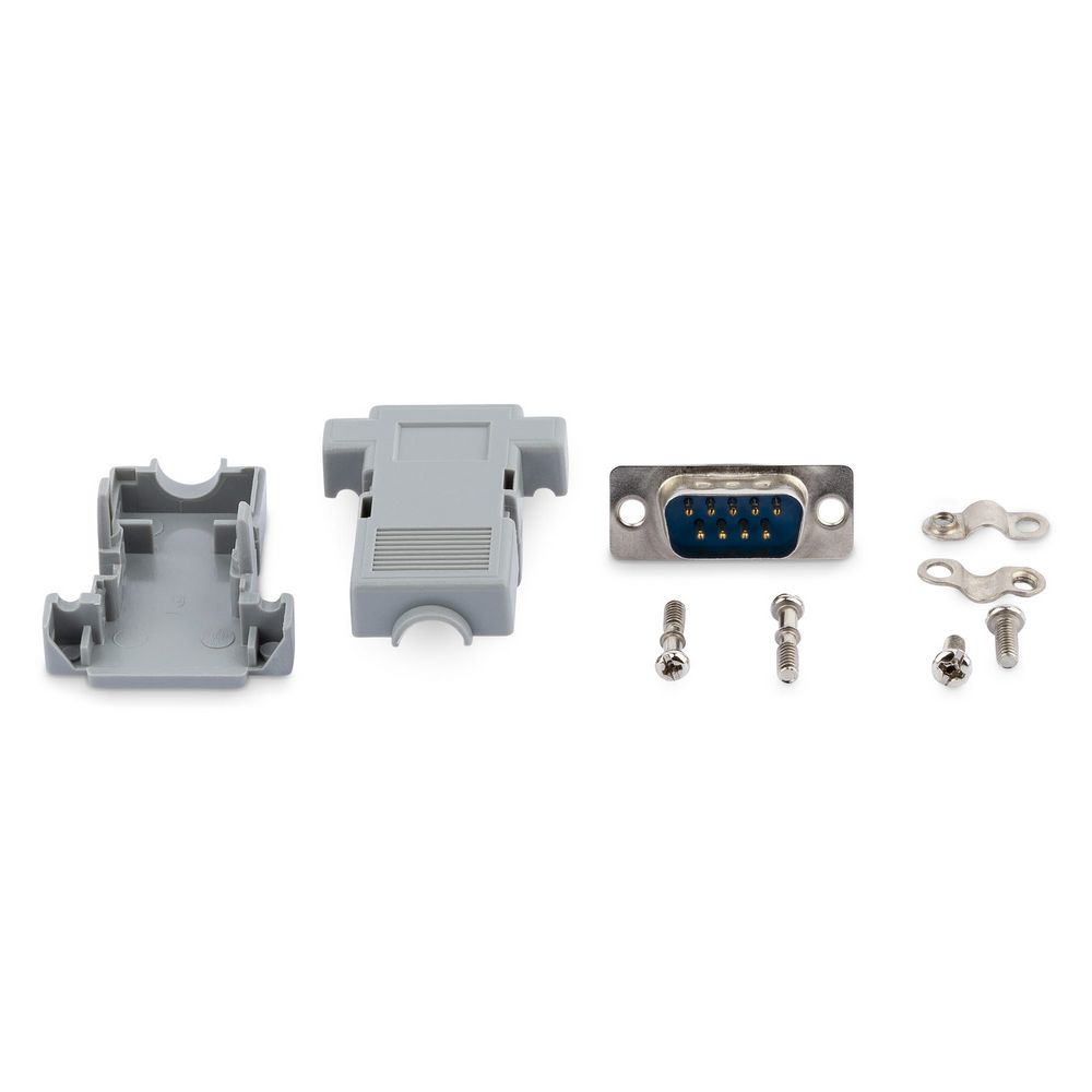 CONECTOR D-SUB DB9 SERIAL MACHO ENSAMBLADO CON CARCASA PLASTICA C9PSM