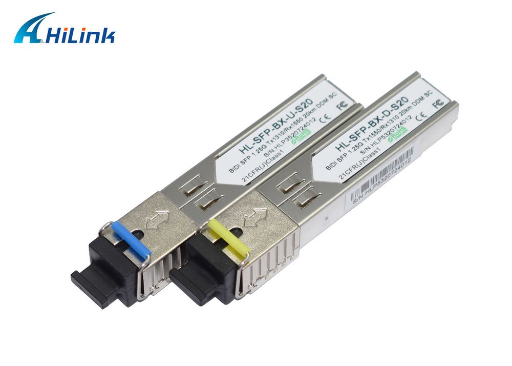 MODULO TRANSCEPTOR SFP PARA ENLACE DE FIBRA OPTICA BIDI 1.25G SC 3KM DDM GO FIBEREASY
