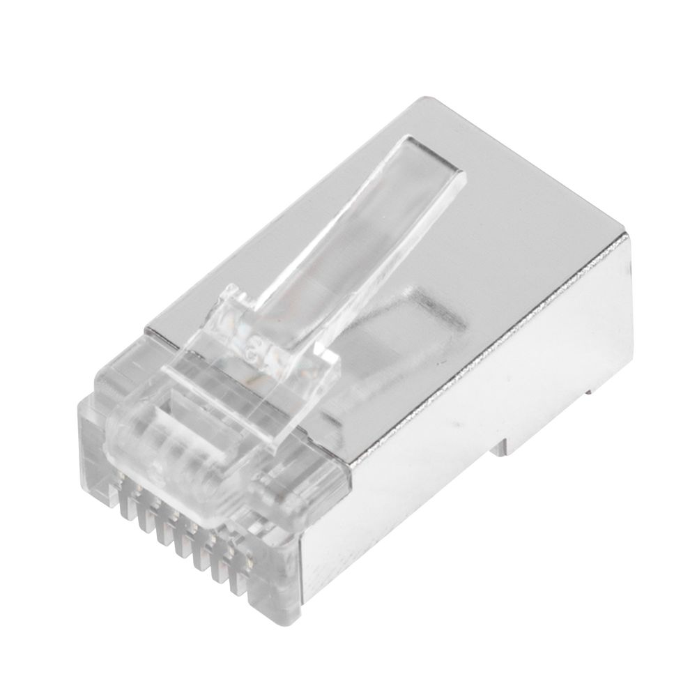 Plug Pass through RJ45 Cat5e BLINDADO, chapado de oro a 30 micras LINKEDPRO TC5SPASS