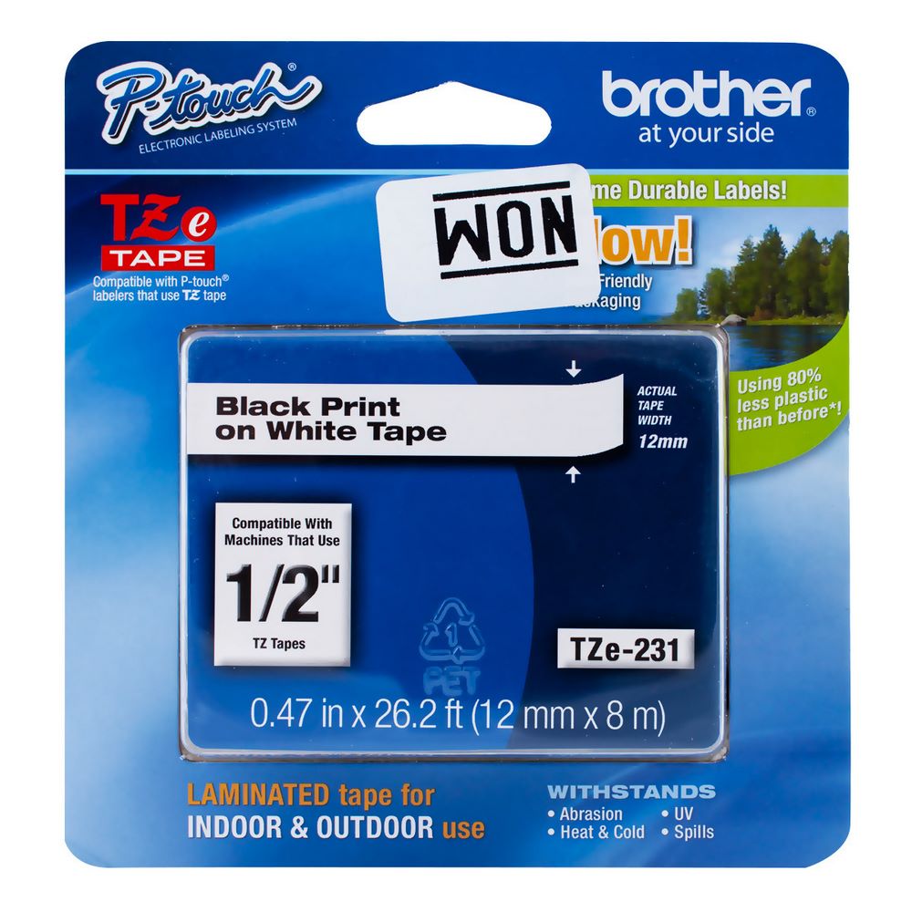 CINTA LAMINADA PARA ETIQUETADORA BROTHER 1/2\" TZE-231