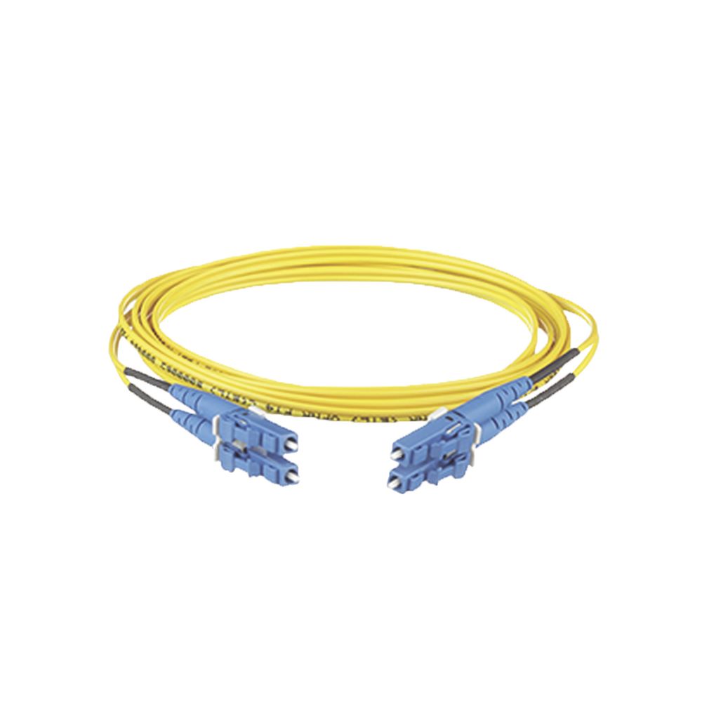 Jumper de Fibra Optica Monomodo 9/125 OS2, LC-LC Duplex, OFNR (Riser), Color Amarillo, 15 Metros F92ERLNLNSNM015