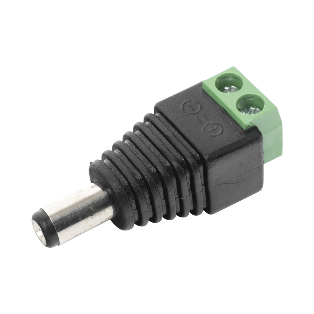 Adaptador Macho Tipo Jack de 3.5 mm Polarizado de 12 Vcc / Terminales Tipo Tornillo / Polarizado (+/-) JR52
