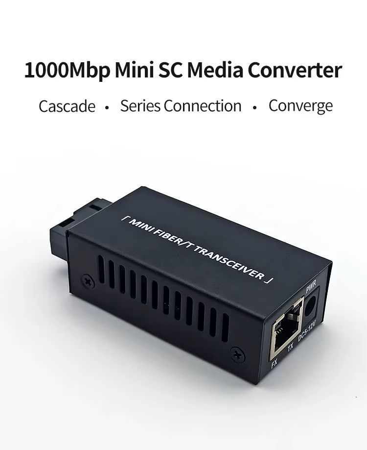 CONVERTIDOR DE MEDIOS FIBRA OPTICA ETHERNET GIGABIT MINI SC PAR